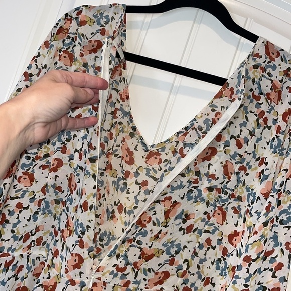 Very flowy boho hippie cottage core floral blouse 3/4 batwing sleeve size 1XL - Picture 8 of 11